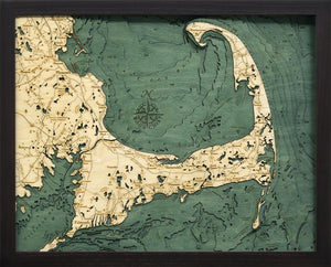 Cape Cod, Massachusetts: Nautical Wood Map