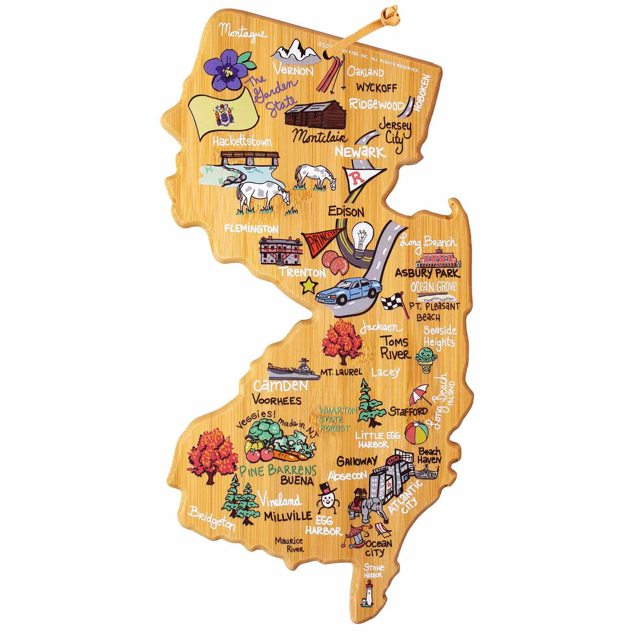 New Jersey Shaped Cutting Board