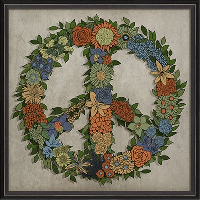 Framed Floral Peace Sign (Various Color Options)