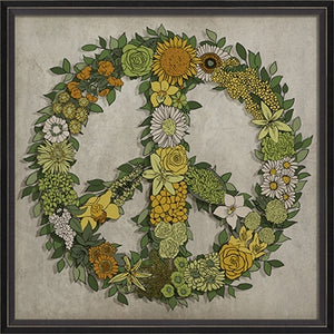 Framed Floral Peace Sign (Various Color Options)