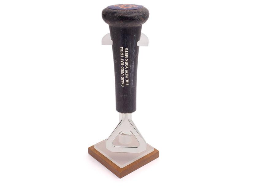Game Used MLB Bat Knob Bottle Opener With Stand