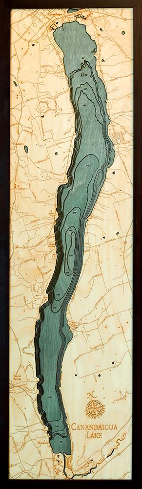 New York: Nautical Wood Map: Canadaigua Lake