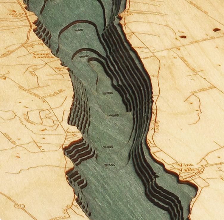 New York: Nautical Wood Map: Canadaigua Lake
