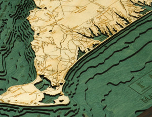 Martha's Vineyard, Massachusetts: Nautical Wood Map