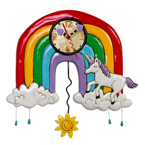 Rainbows & Unicorns Whimsical Clock