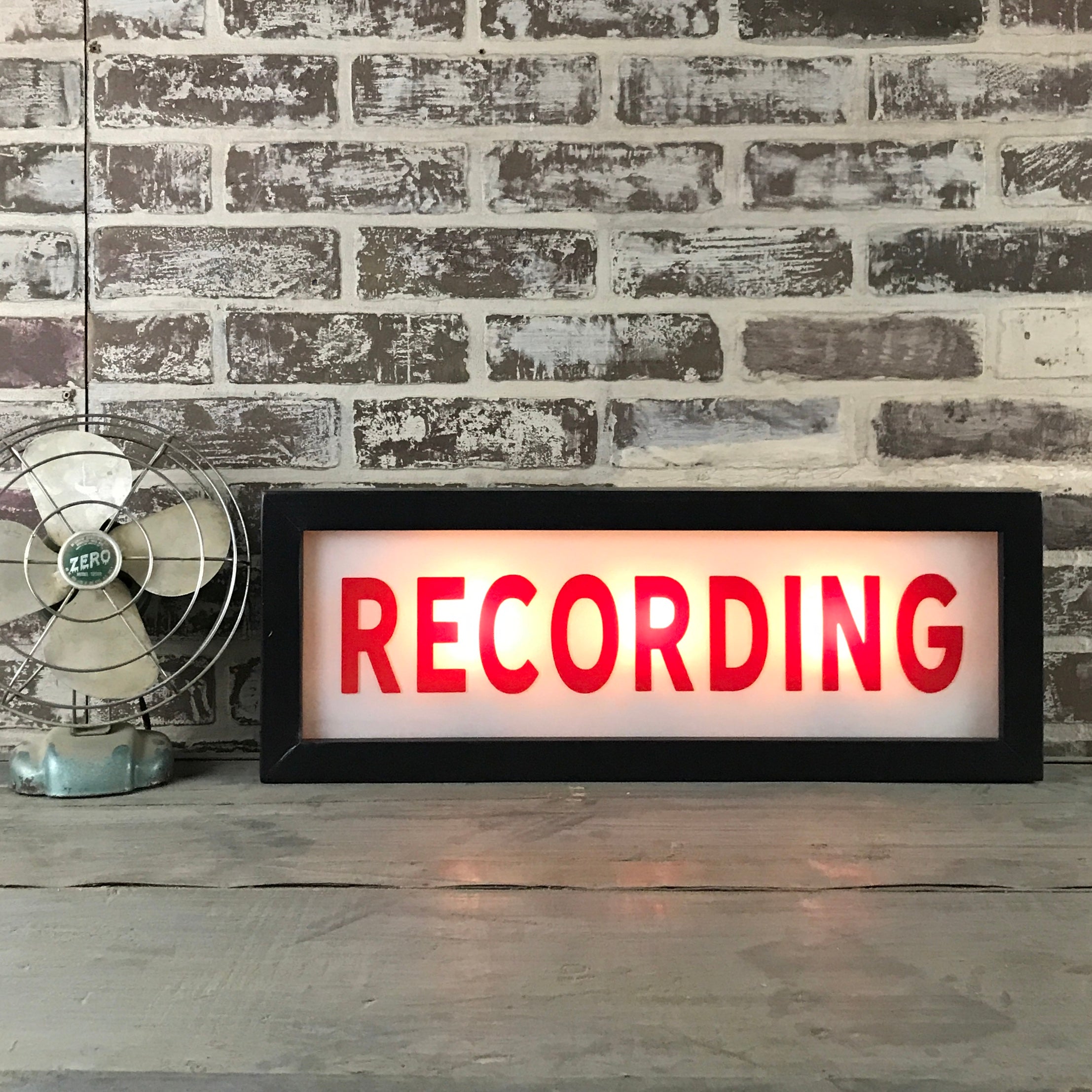 Back Lit Vintage Sign: Recording