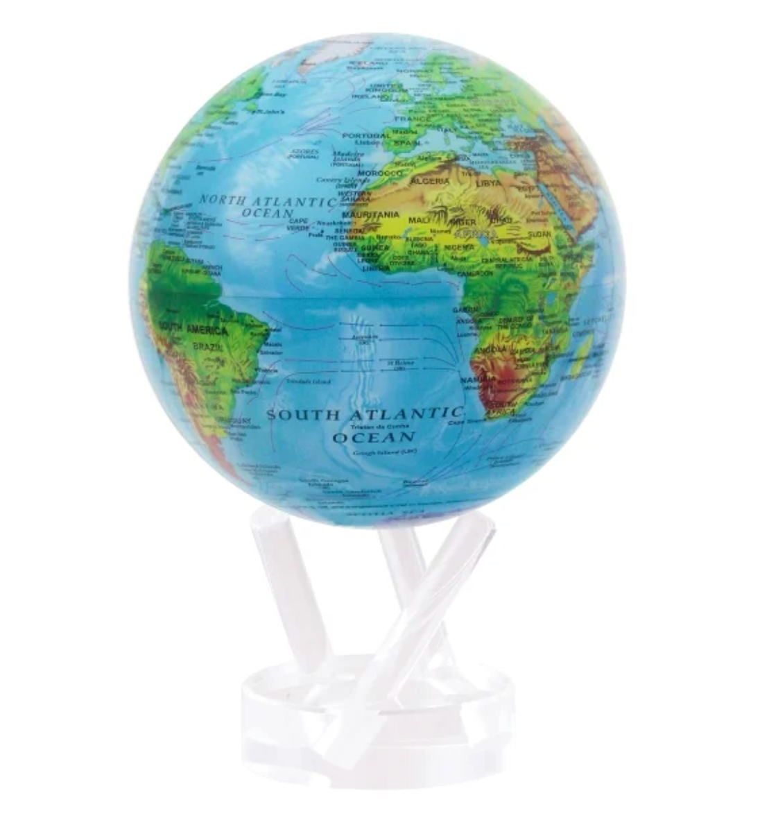 Mova Globe: Blue Relief Map