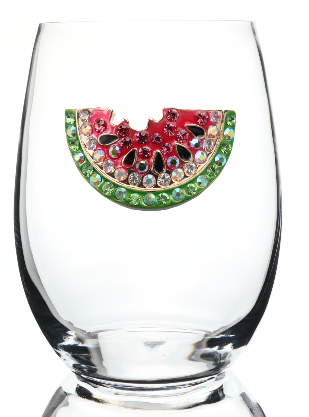 Watermelon Bedazzled Stemless Wine Glass