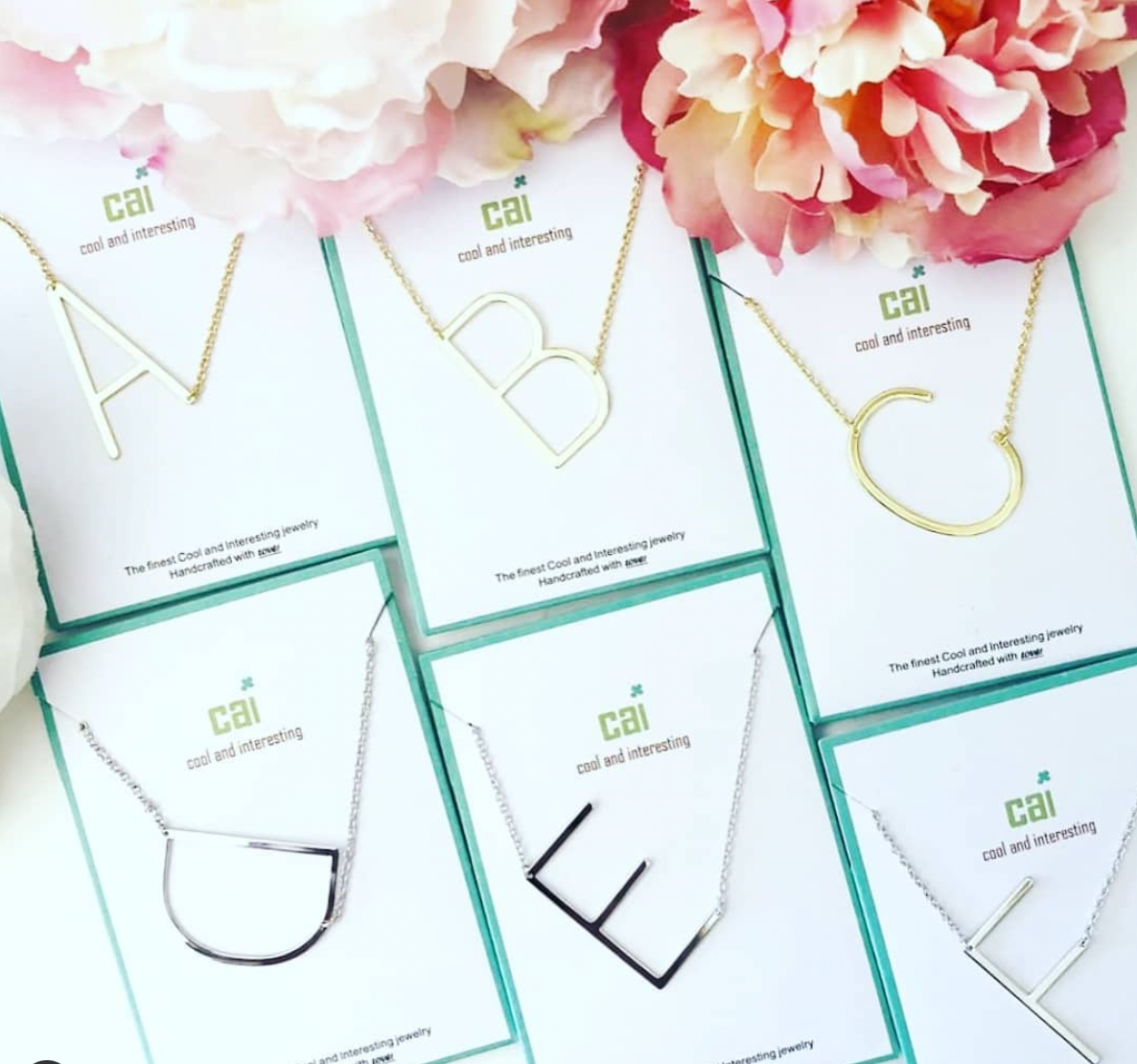 Medium Slant Initial Necklace Pazzazed