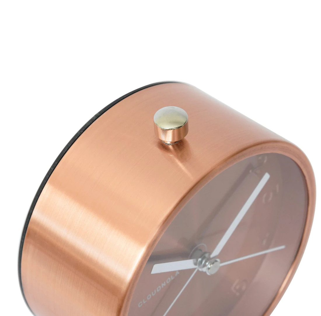 GLAM Copper Bedside Alarm Clock