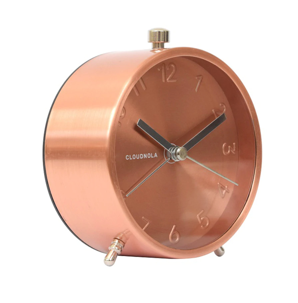 GLAM Copper Bedside Alarm Clock