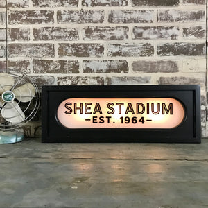Back Lit Vintage Sign: Shea Stadium