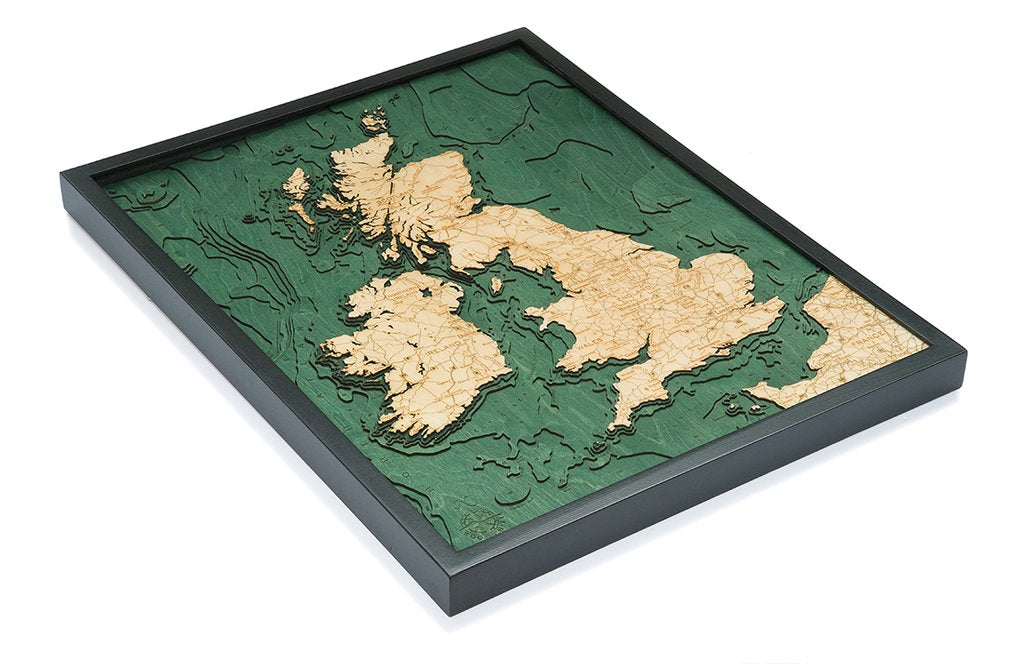 Nautical Wood Map: United Kingdom