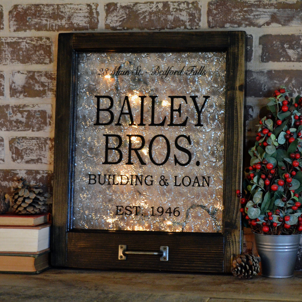 Bailey Brothers themed holiday window art
