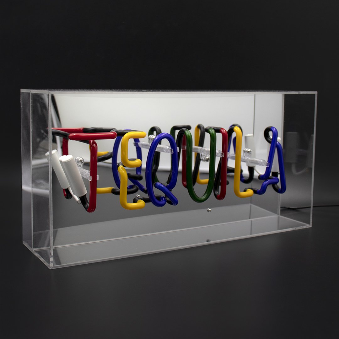 'Tequila' Acrylic Box Neon Light
