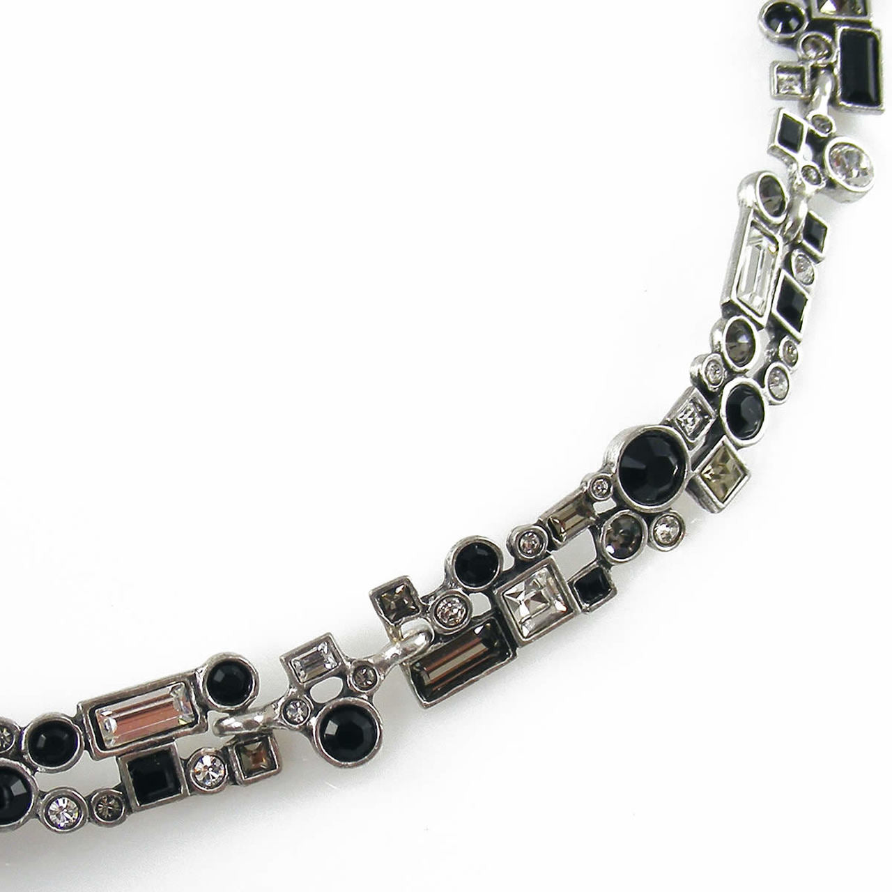 Patricia Locke Confetti Necklace in Silver, Black And White