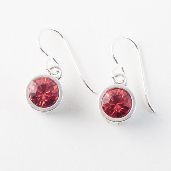 Slotted Classic Earrings in Silver- Padparadscha