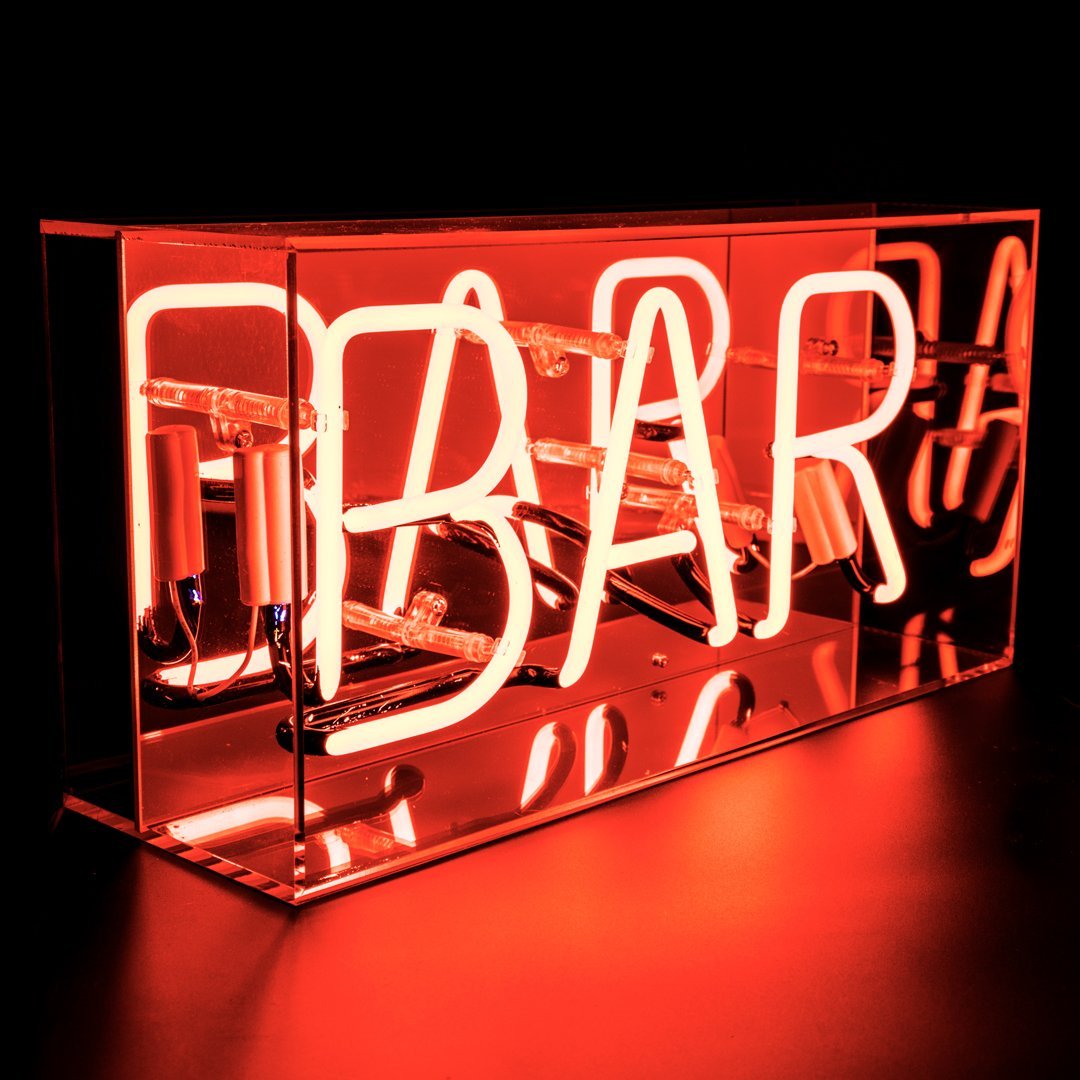 'Bar' Acrylic Box Neon Light