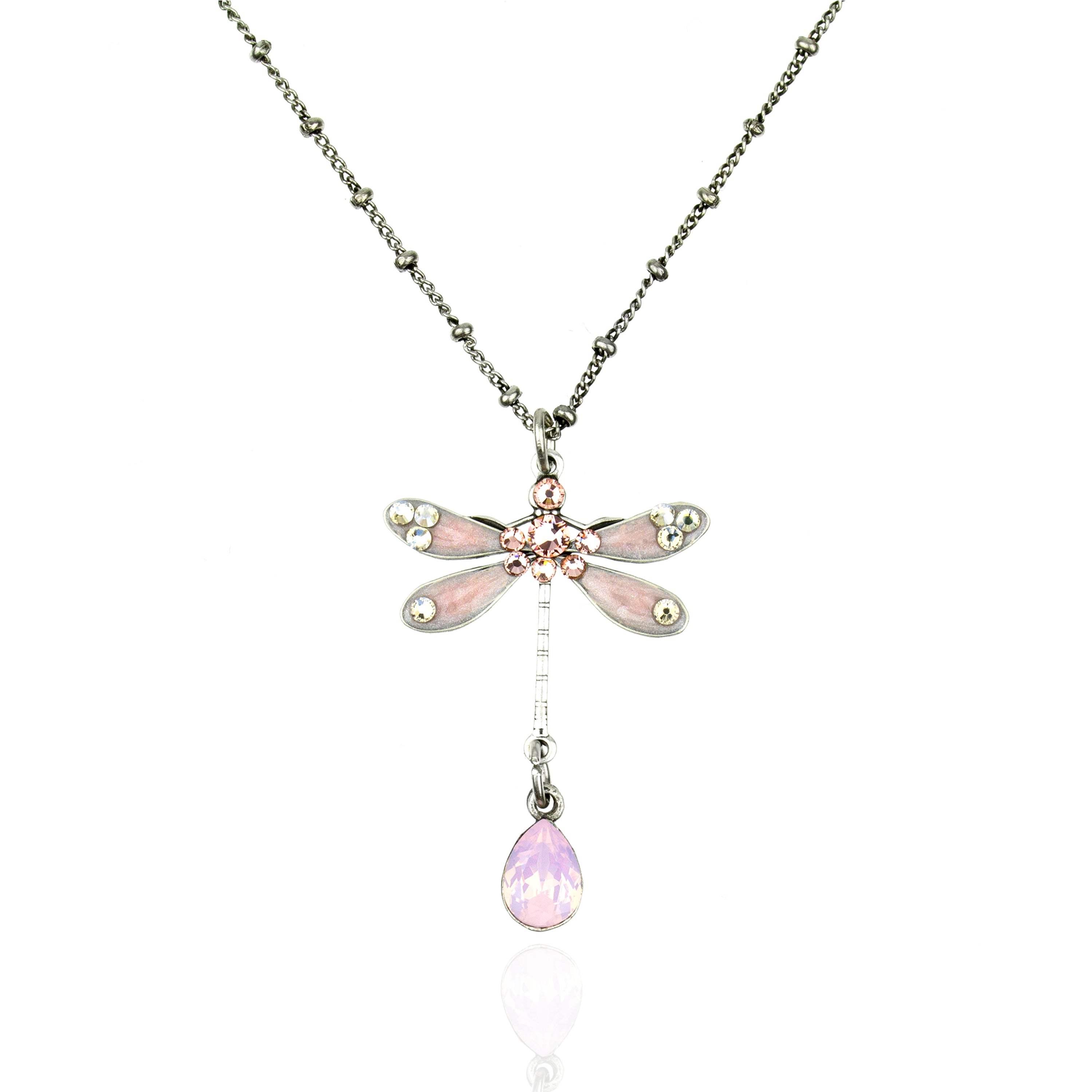 Rose Opal Dragonfly Necklace