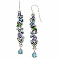 Grapevine Earrings in Silver, Waterlily