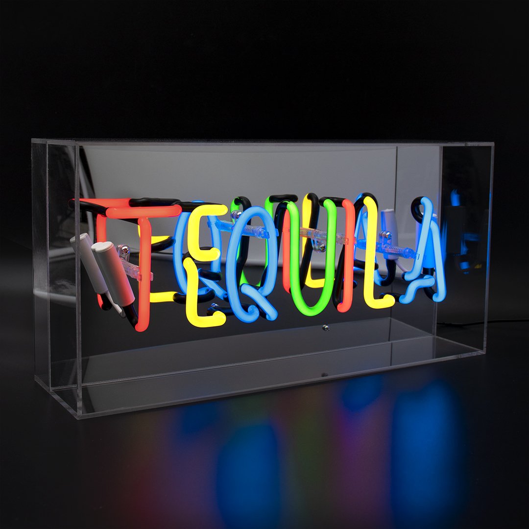 'Tequila' Acrylic Box Neon Light