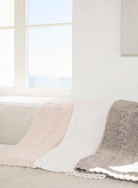 Barefoot Dreams Cozychic Heathered Cable Baby Blanket