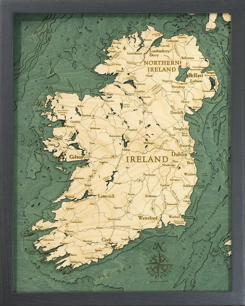 Ireland: Nautical Wood Chart