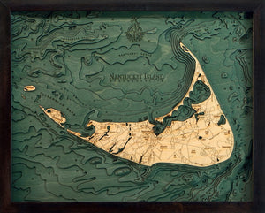 Nantucket Island, Massachusetts: Nautical Wood Map