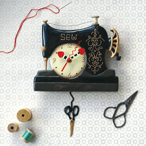 Whimsical Vintage Stitch Pendulum Clock